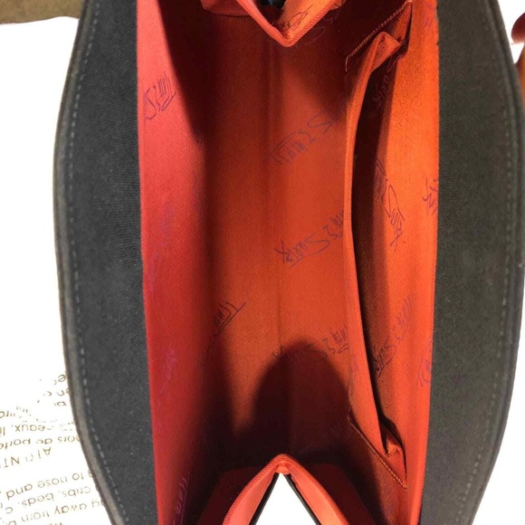 Womens Black Clutch Bag Purse With Rope Straps - Picture 6 of 9